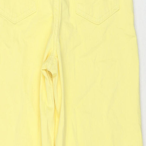 Marks and Spencer Womens Yellow Cotton Wide-Leg Jeans Size 8 L26 in Regular Zip