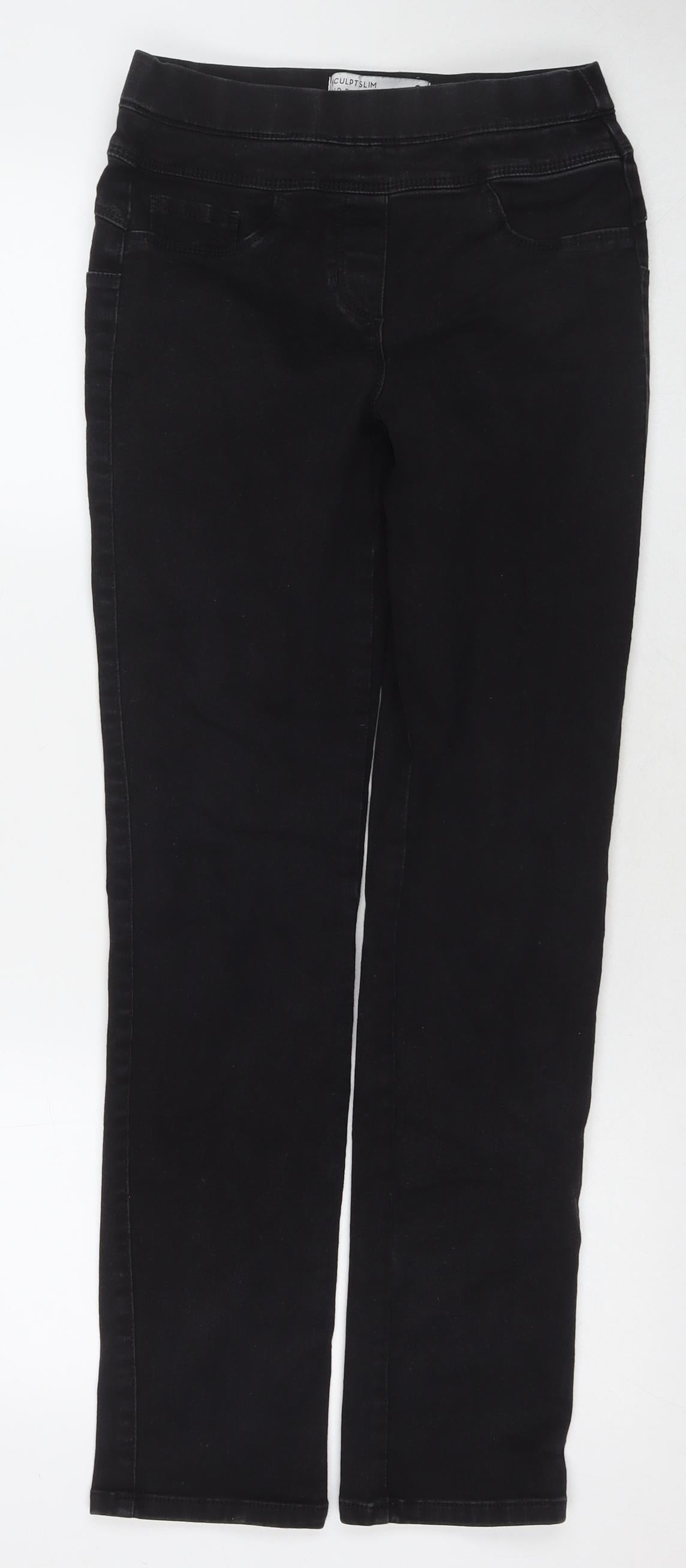 NEXT Womens Black Cotton Jegging Jeans Size 8 L30 in Regular Zip