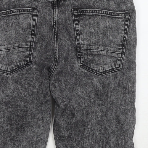 River Island Mens Grey Cotton Bermuda Shorts Size 34 in L10 in Regular Zip