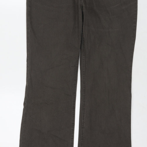 Per Una Womens Brown Cotton Bootcut Jeans Size M L30 in Regular Zip