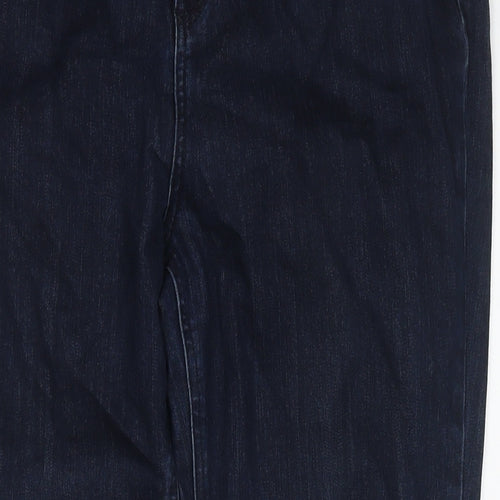 Denim & Co. Womens Blue Cotton Straight Jeans Size 10 L26 in Regular Zip