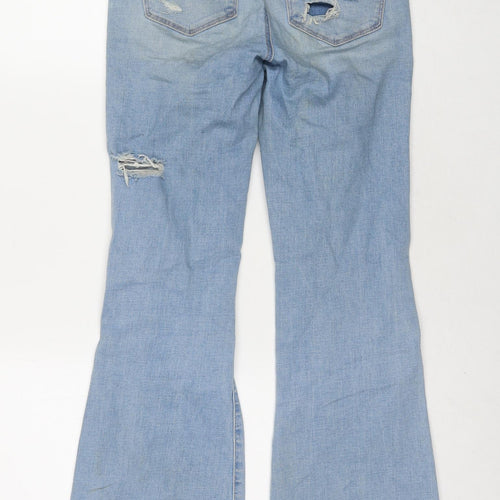 American Eagle Outfitters Womens Blue Cotton Flared Jeans Size S L30 in Regular Zip - Label Size 2