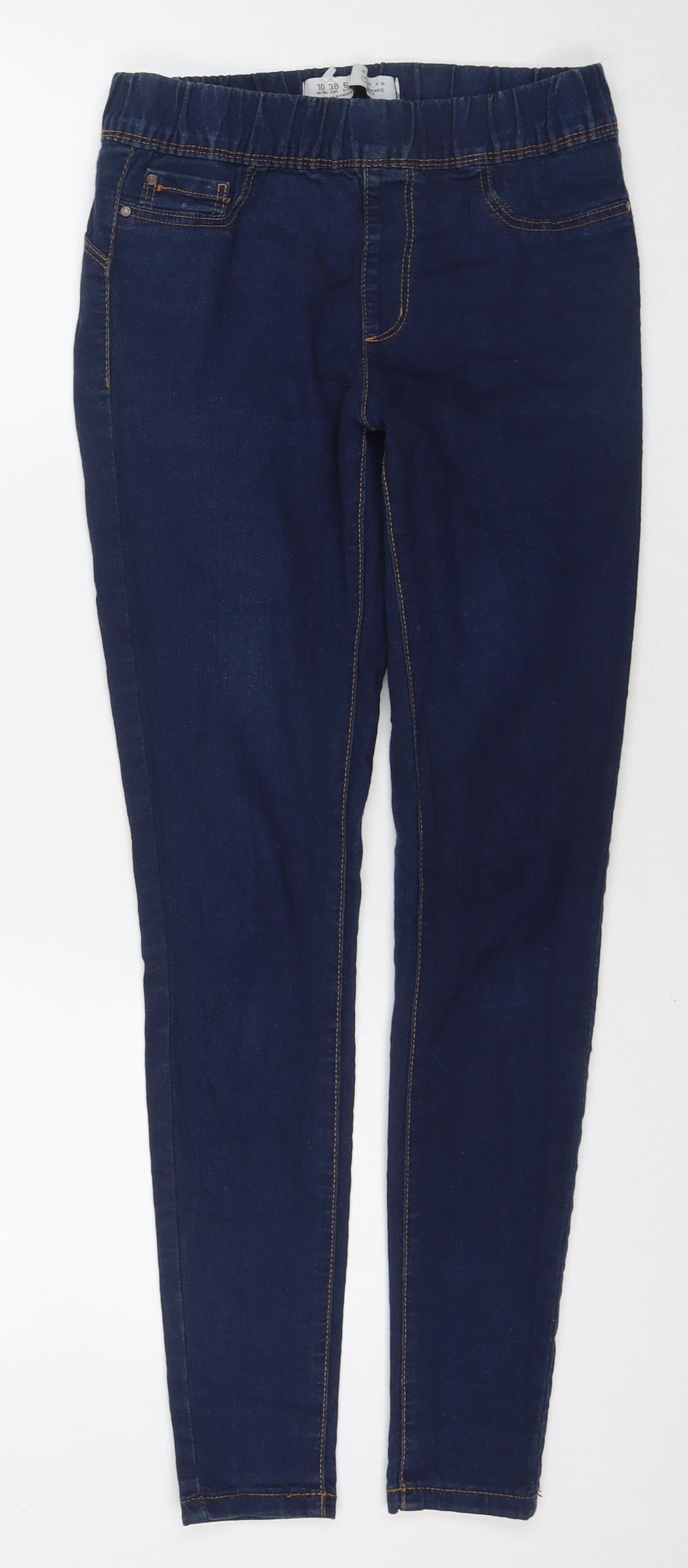 Denim & Co. Womens Blue Cotton Jegging Jeans Size 10 L27 in Regular