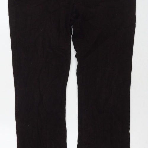 Marks and Spencer Womens Red Cotton Trousers Size 10 L28 in Regular Zip