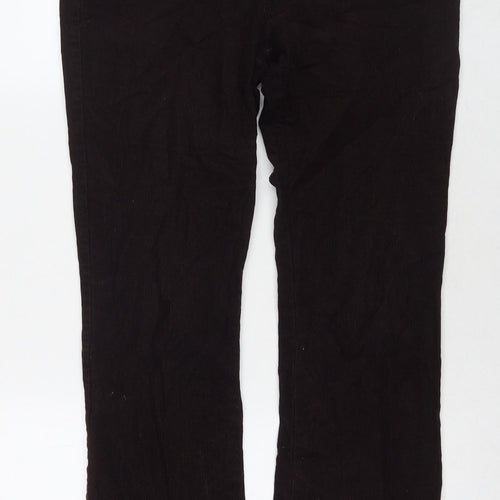 Marks and Spencer Womens Red Cotton Trousers Size 10 L28 in Regular Zip