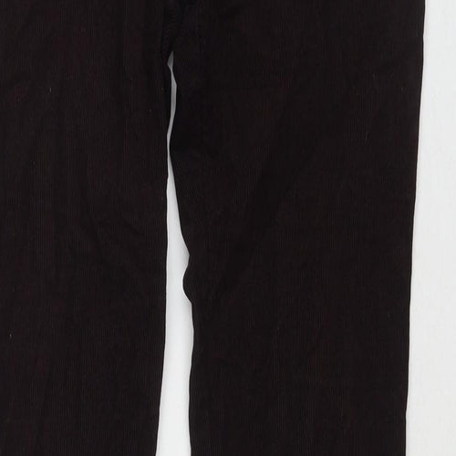 Marks and Spencer Womens Red Cotton Trousers Size 10 L28 in Regular Zip