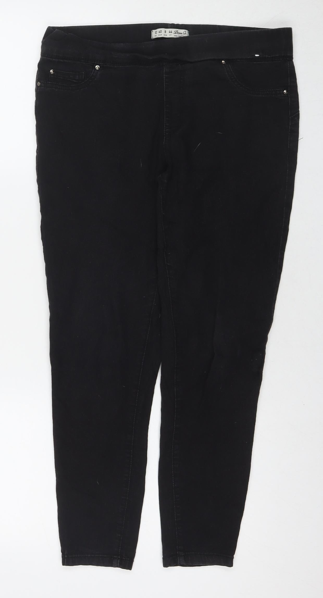 Denim & Co. Womens Black Cotton Jegging Jeans Size 12 L24 in Regular Zip