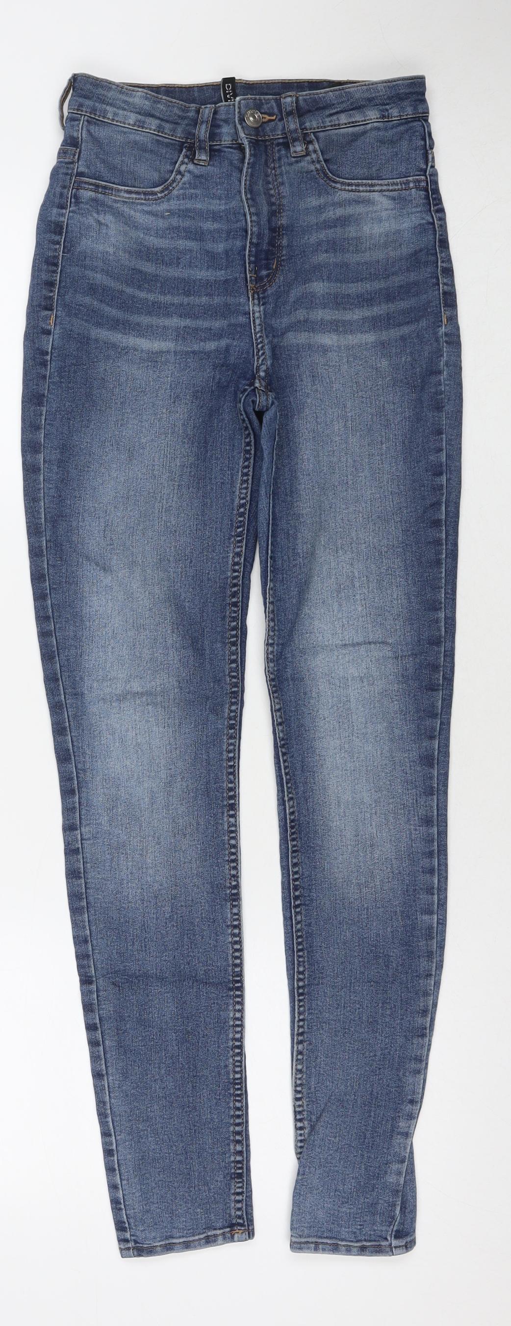 Divided by H&M Womens Blue Cotton Skinny Jeans Size 6 L28 in Regular Zip