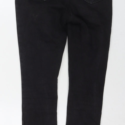 New Look Girls Black Cotton Skinny Jeans Size 13 Years L23 in Regular Zip - Distressed