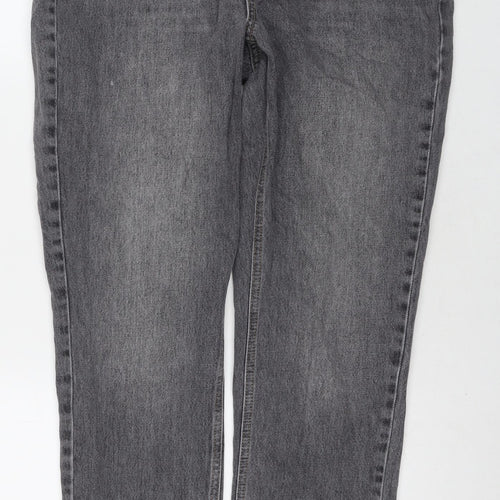 Topshop Womens Grey Cotton Mom Jeans Size 32 in L32 in Regular Zip