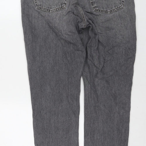 Topshop Womens Grey Cotton Mom Jeans Size 32 in L32 in Regular Zip