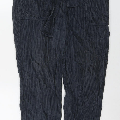 Topshop Womens Blue Cotton Trousers Size 12 L26 in Regular Zip