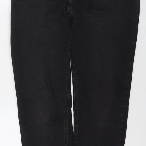 New Look Womens Black Cotton Straight Jeans Size 16 L25 in Regular Zip