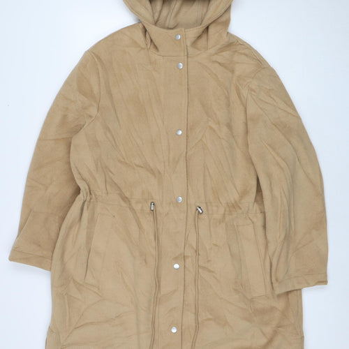 Marks and Spencer Womens Brown Overcoat Coat Size XL Zip