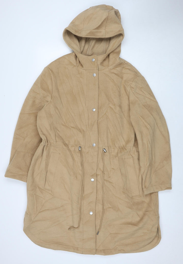 Marks and Spencer Womens Brown Overcoat Coat Size XL Zip