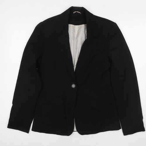 BAY Womens Black Jacket Blazer Size 10 Button
