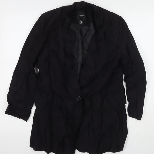 New Look Womens Black Jacket Blazer Size 10 Button