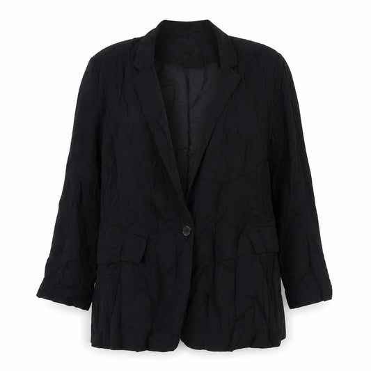 Front view of New Look women’s black jacket blazer, size UK 10, button
