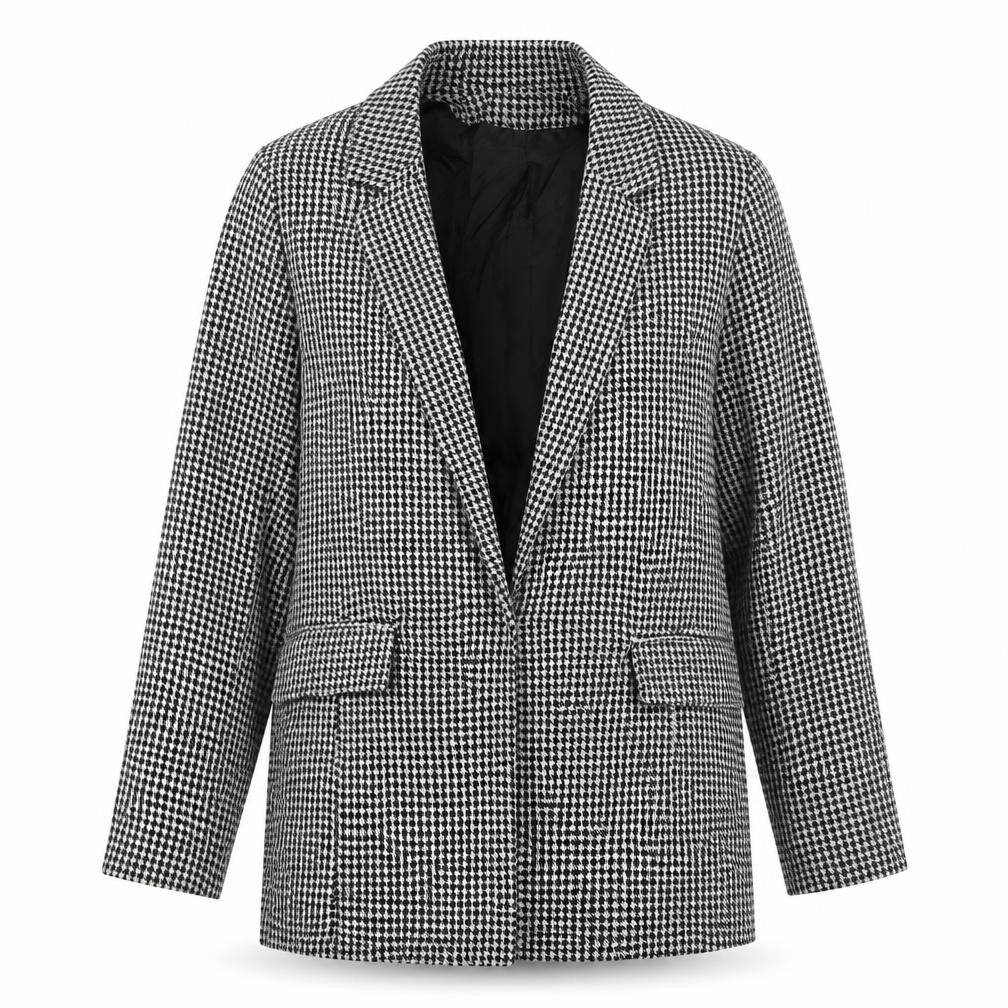 Boohoo Womens Multicoloured Herringbone Jacket Blazer Size 10