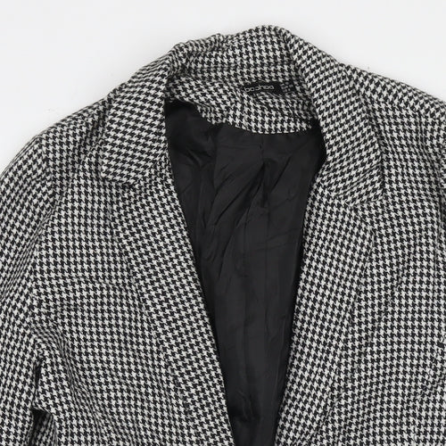 Boohoo Womens Multicoloured Herringbone Jacket Blazer Size 10