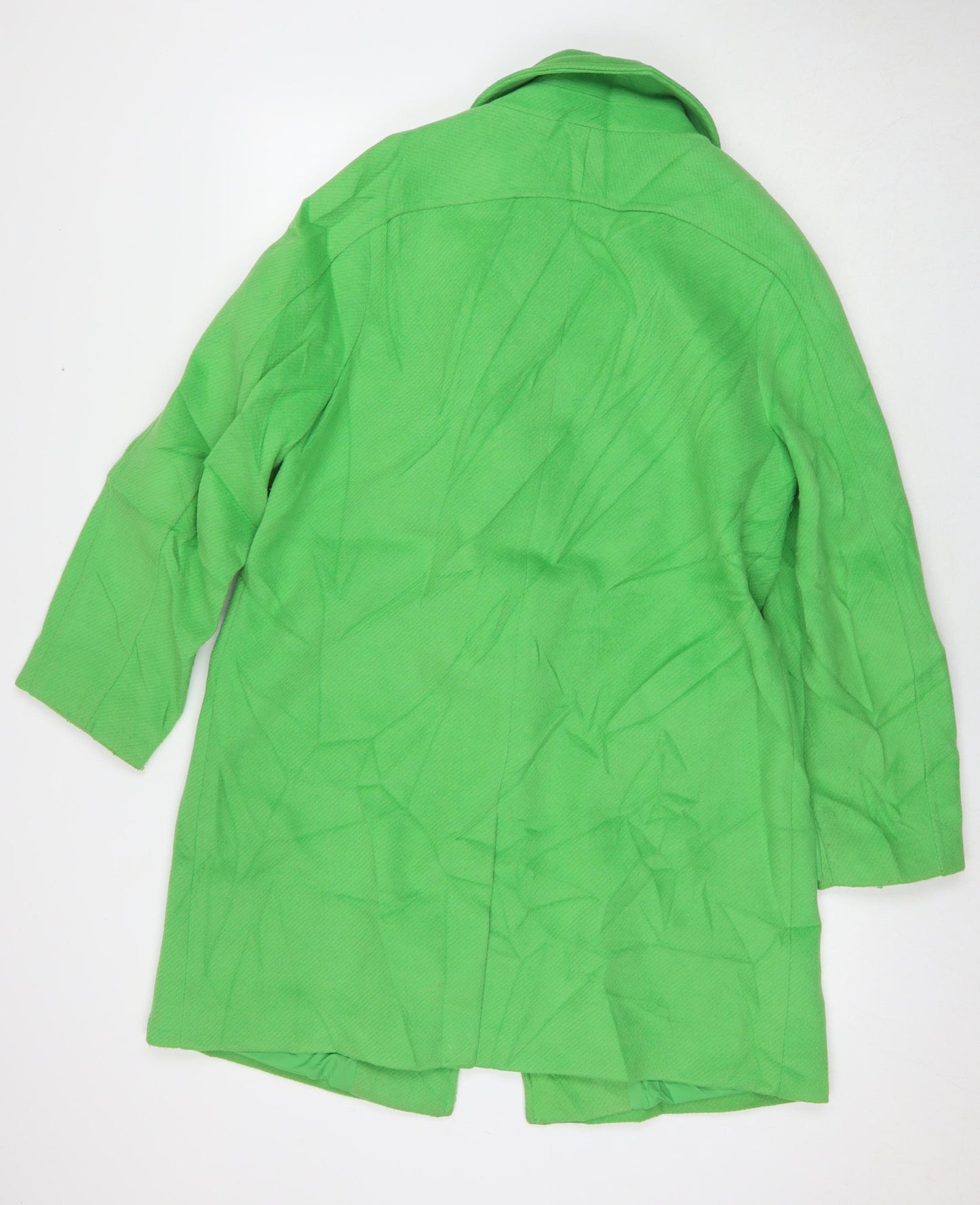 Marks and Spencer Womens Green Overcoat Coat Size 14 Button