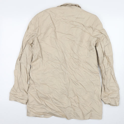 H&M Womens Beige Jacket Blazer Size 8 Zip