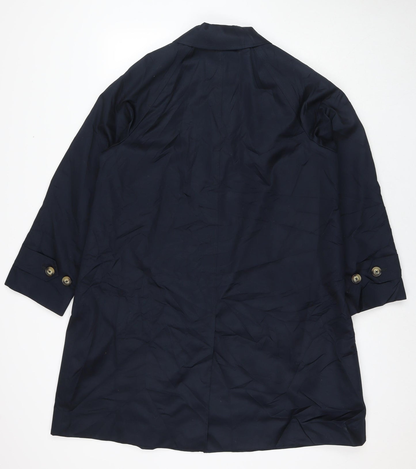 Marks and Spencer Womens Blue Trench Coat Coat Size 14 Button