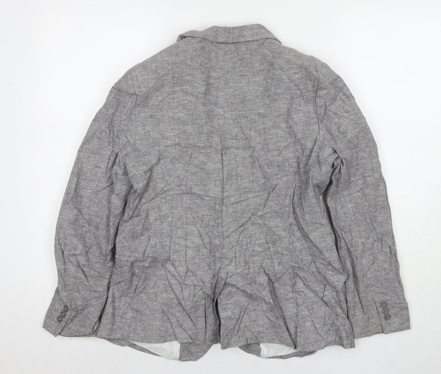 Marks and Spencer Womens Grey Jacket Blazer Size 12 Buckle