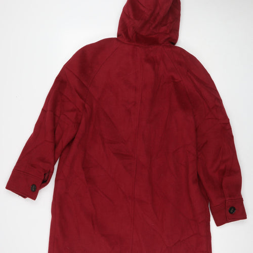 Marks and Spencer Womens Red Overcoat Coat Size 16 Zip
