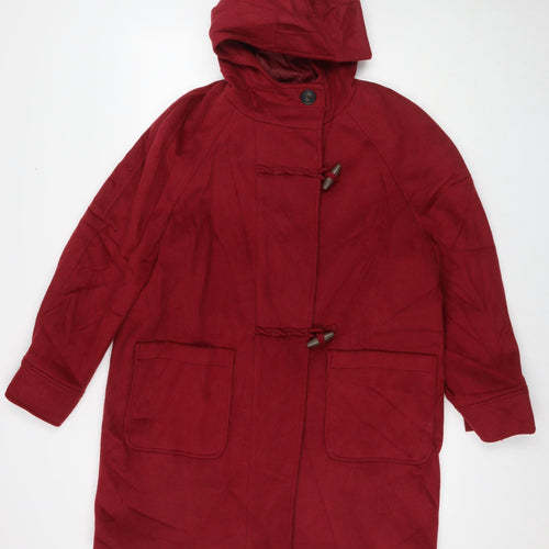 Marks and Spencer Womens Red Overcoat Coat Size 18 Zip