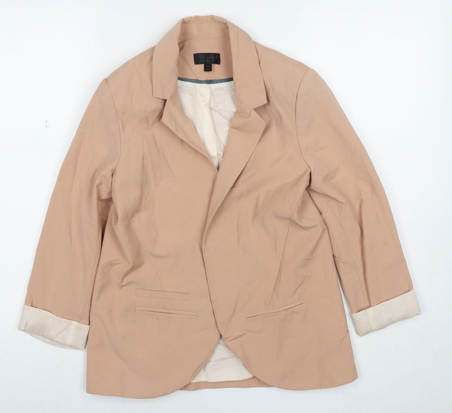 Topshop Womens Beige Jacket Blazer Size 8