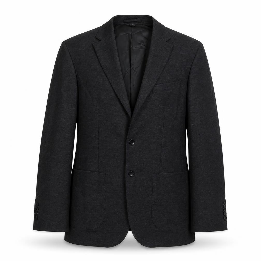 Front view of Marks & Spencer men’s grey polyamide jacket suit jacket, size 40, regular