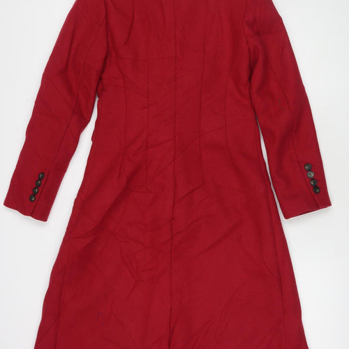 Marks and Spencer Womens Red Overcoat Coat Size 8 Button