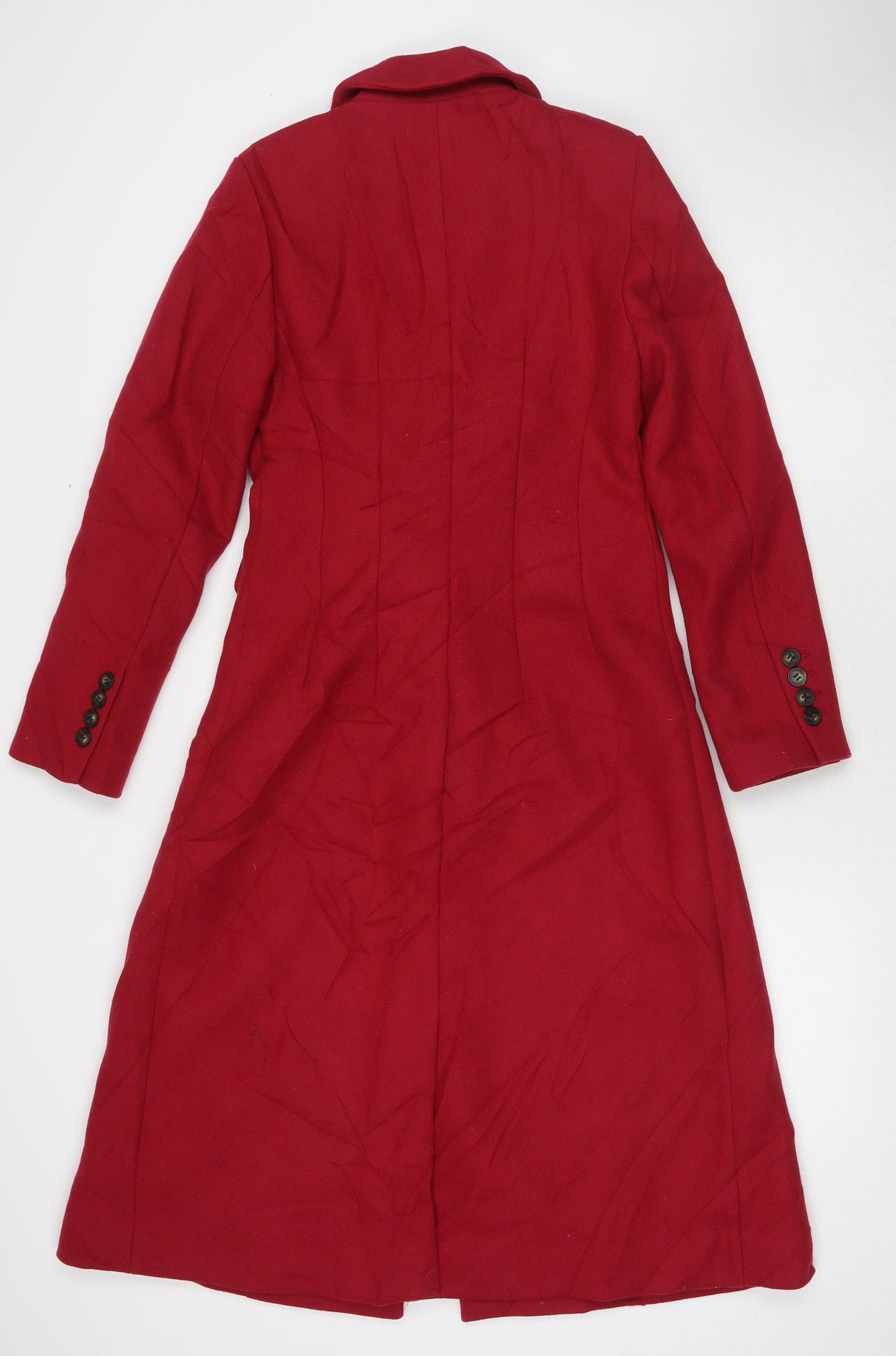 Marks and Spencer Womens Red Overcoat Coat Size 8 Button