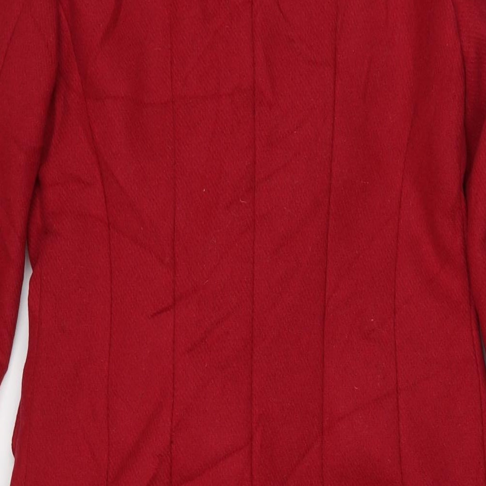 Marks and Spencer Womens Red Overcoat Coat Size 8 Button