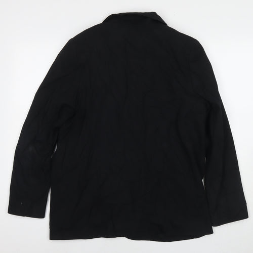 Marks and Spencer Womens Black Biker Blazer Size 14 Button