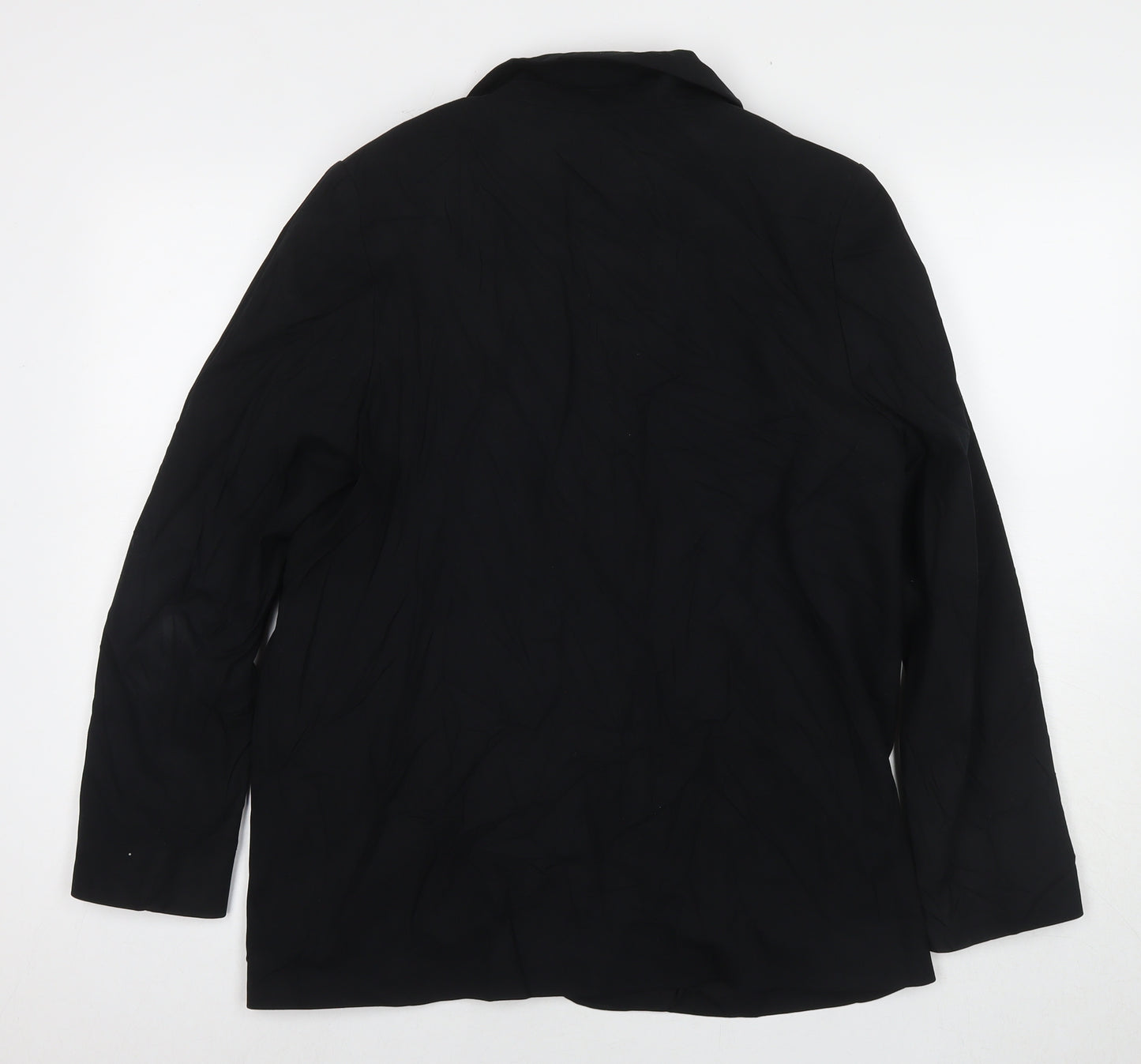 Marks and Spencer Womens Black Biker Blazer Size 14 Button