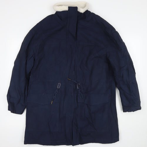 Per Una Womens Blue Parka Coat Size 16 Zip
