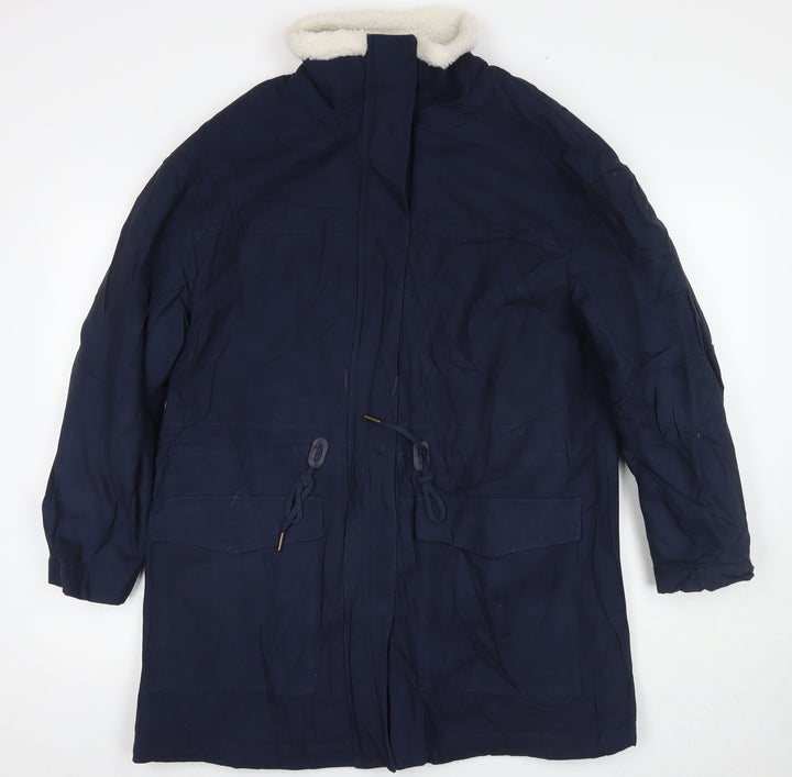 Per Una Womens Blue Parka Coat Size 16 Zip