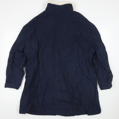 Per Una Womens Blue Parka Coat Size 16 Zip