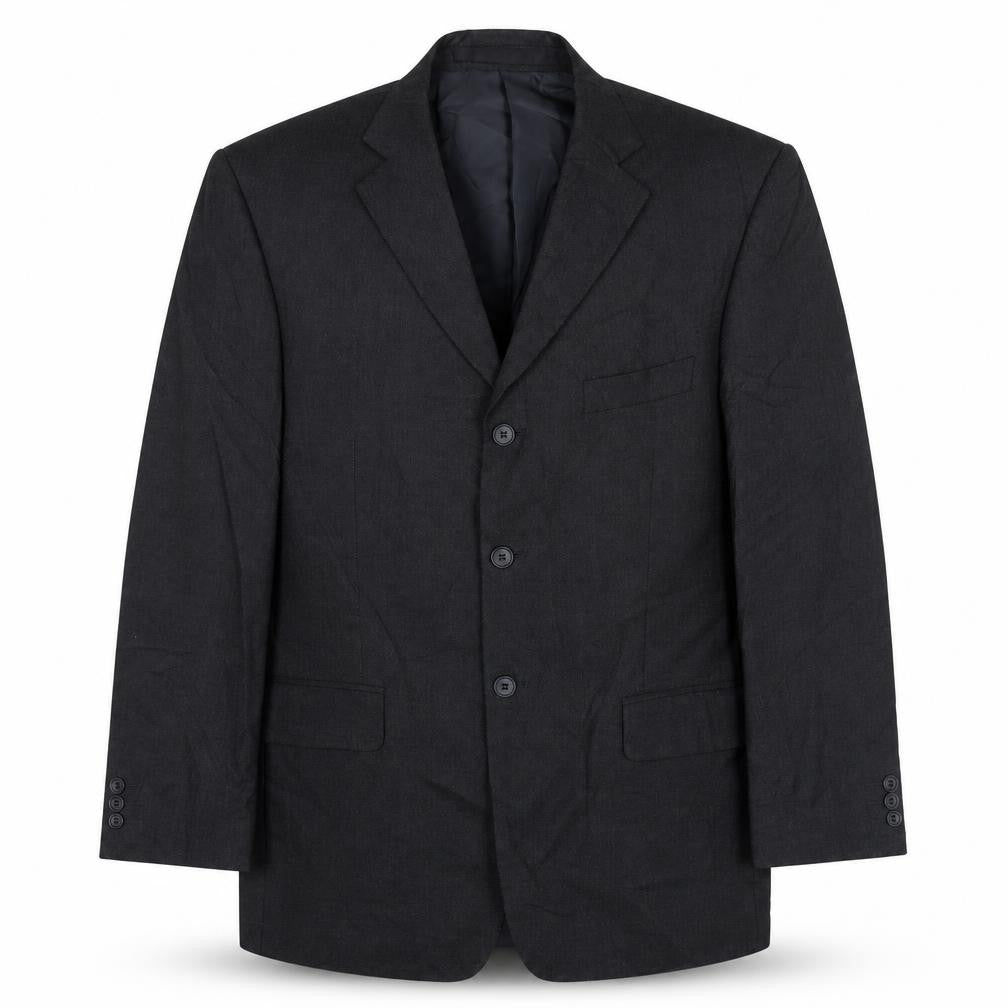 Front view of Marks & Spencer men’s grey polyester jacket suit jacket, size 40, regular