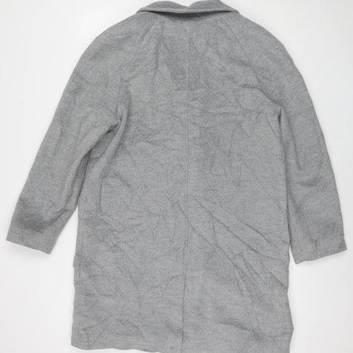 Marks and Spencer Womens Grey Overcoat Coat Size 14 Buckle