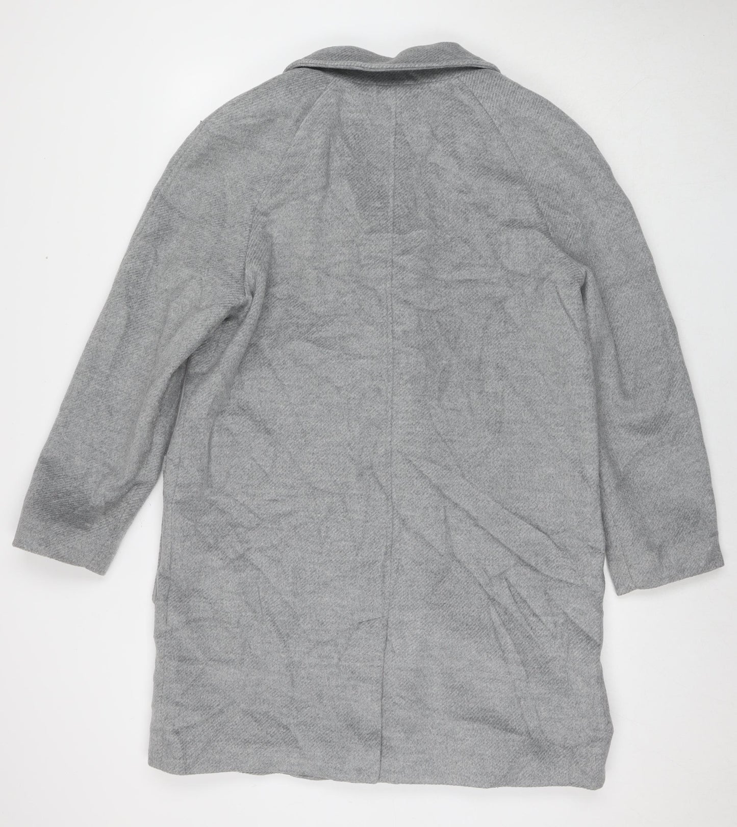 Marks and Spencer Womens Grey Overcoat Coat Size 14 Buckle