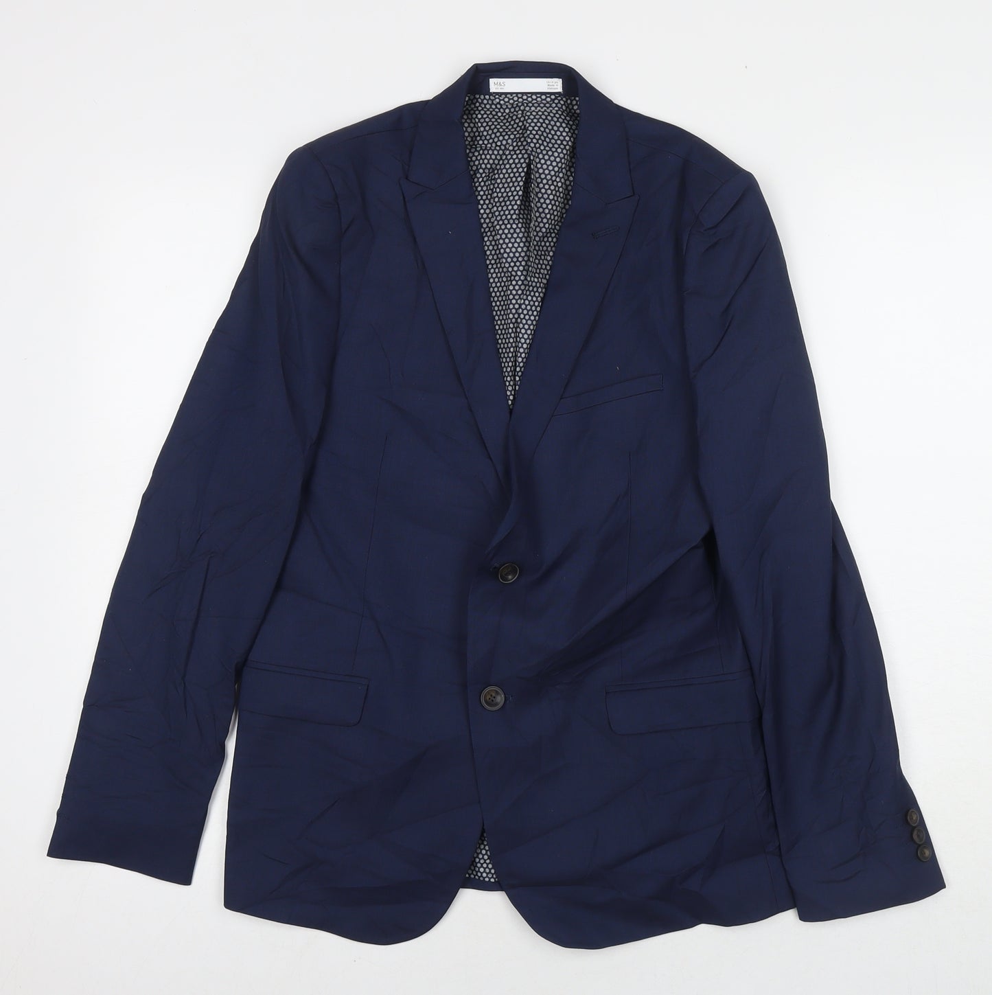 Marks and Spencer Boys Blue Jacket Blazer Size 13-14 Years Button