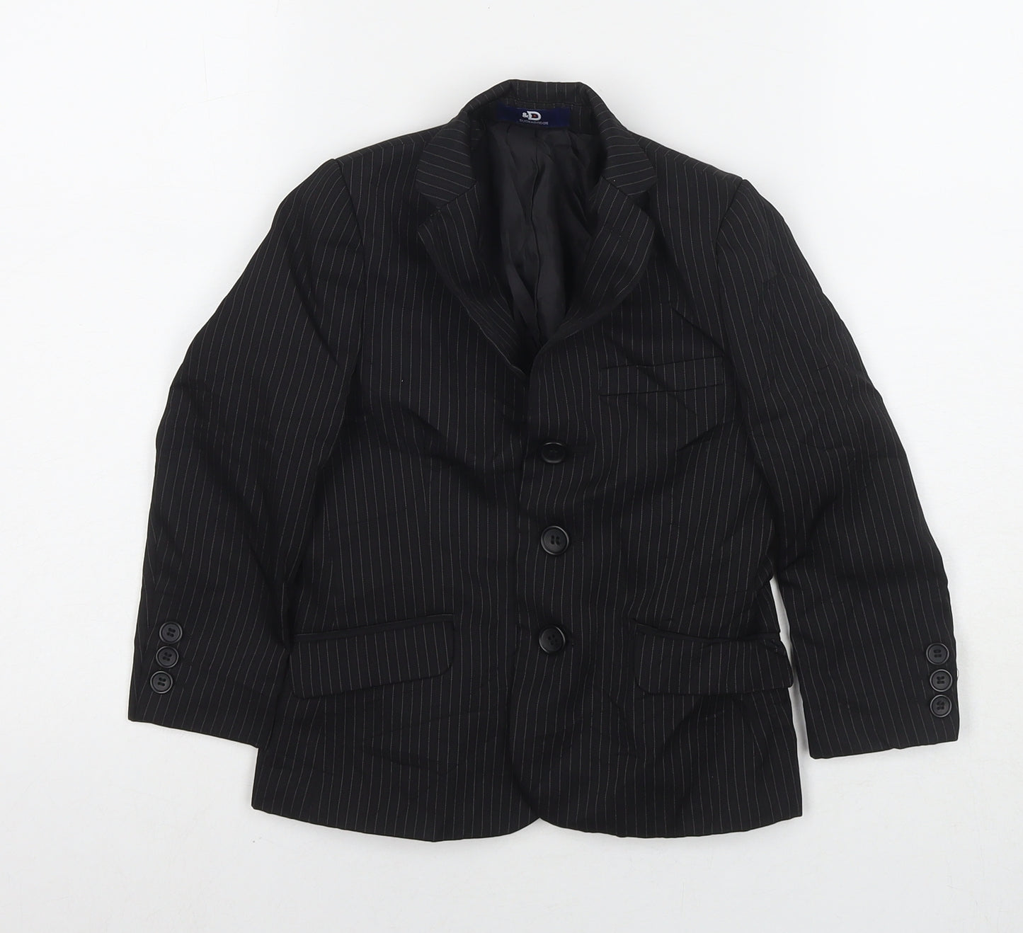 Duck & Dodge Boys Black Jacket Blazer Size 4 Years Button
