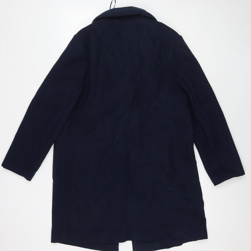 Marks and Spencer Womens Blue Overcoat Coat Size 14 Button