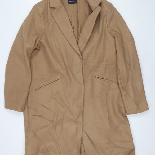 Marks and Spencer Womens Beige Overcoat Coat Size 16 Zip