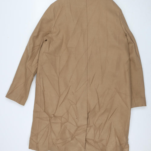 Marks and Spencer Womens Beige Overcoat Coat Size 16 Zip