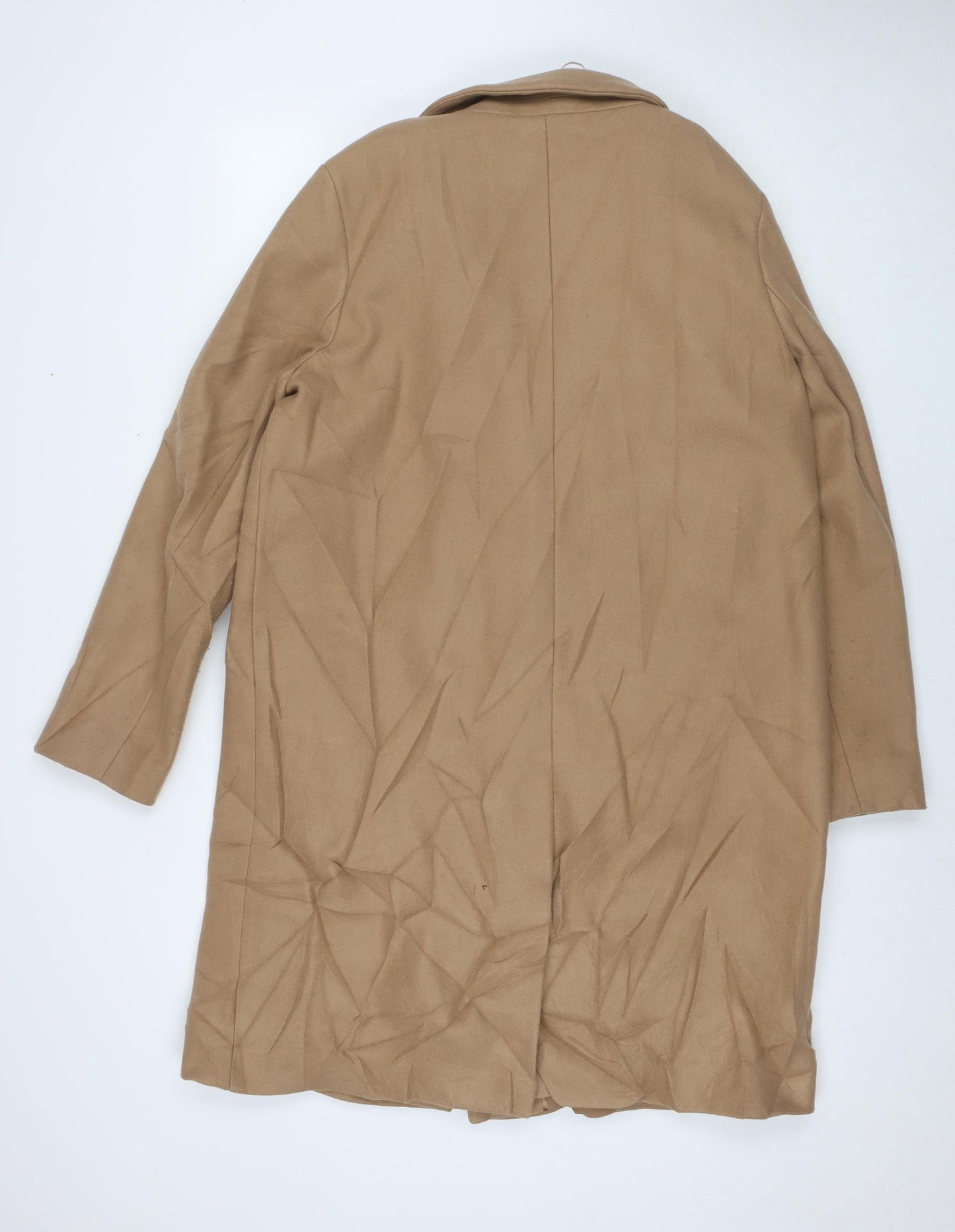 Marks and Spencer Womens Beige Overcoat Coat Size 16 Zip