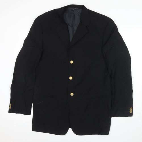 Giorgio Armani Mens Black Jacket Blazer Size 40 Button